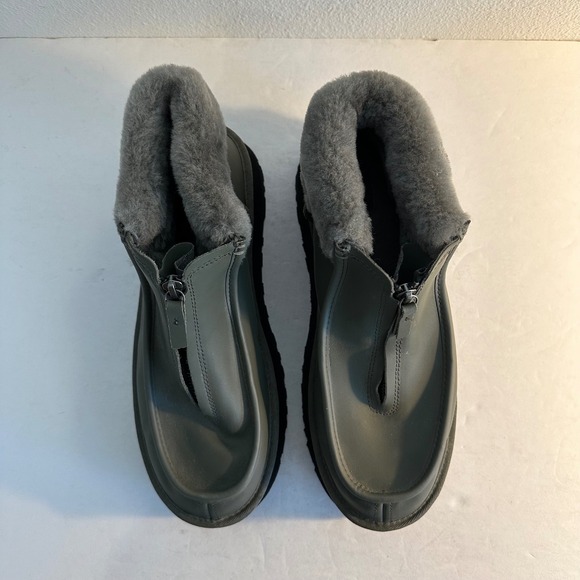 UGG Funkette Women's Leather Platform Boot Size 11 Matte Seaweed Green NWOB - Picture 7 of 11